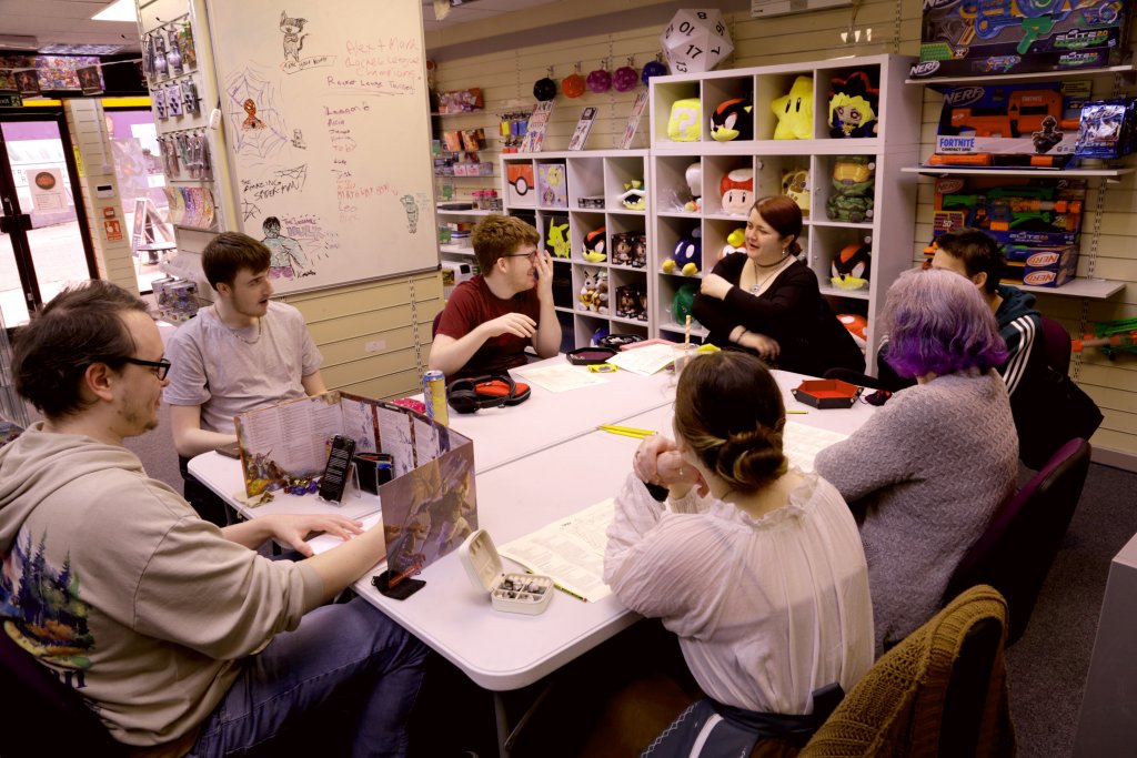 People learning to play Dungeons and Dragons