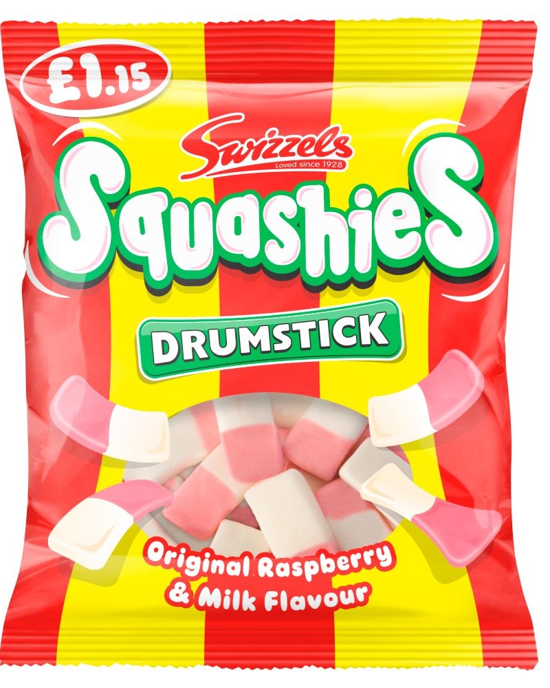Swizzels Squashies Drumstick Original Raspberry & Milk Flavour 120g