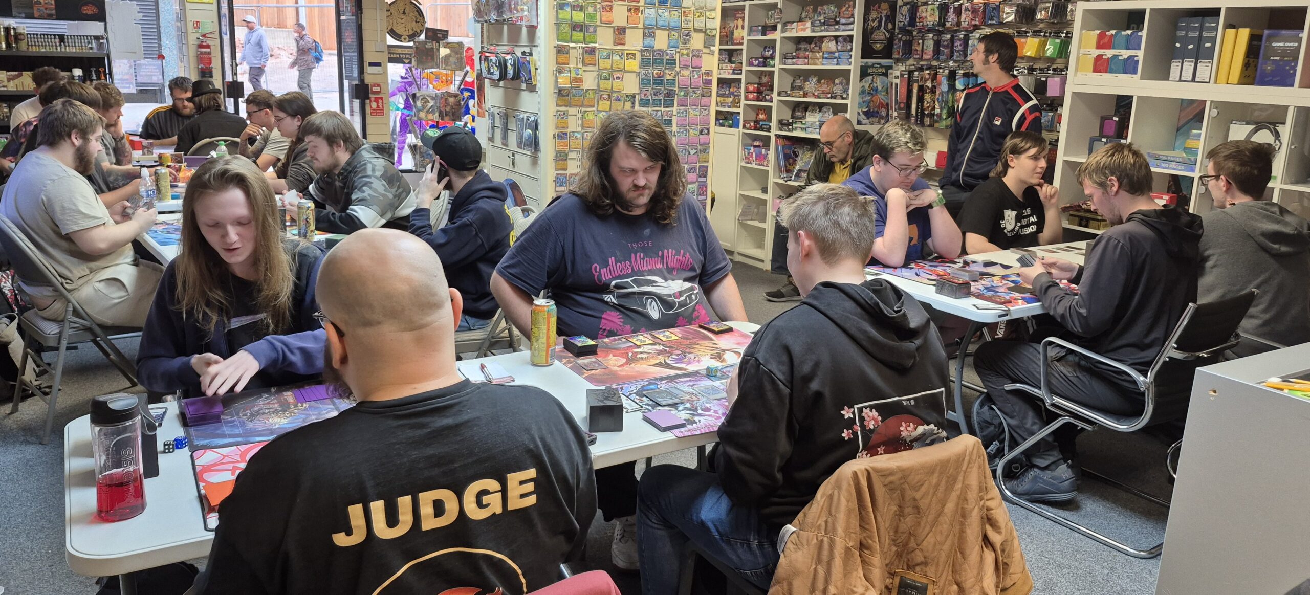 Nineteen players duelling in the 21/08/2025 Yu-Gi-Oh OTS Tournament at the Guild in Rotherham