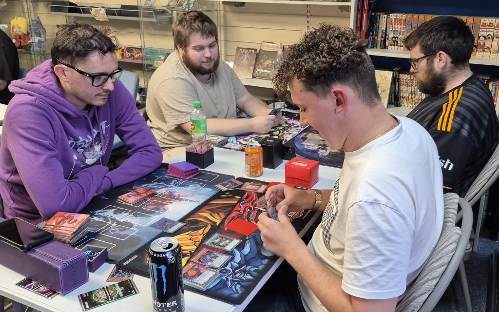 Alex, Ryan, Michael and Jacob (Clockwise) duelling.