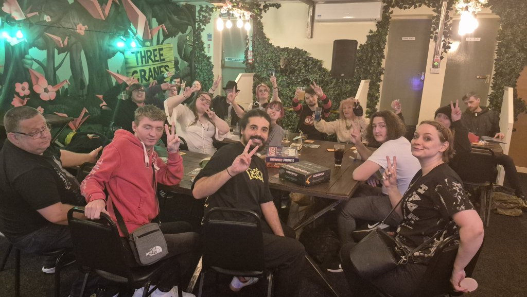 Guild staff and customers continuing their celebrations at The Three Cranes, High Street, ROHERHAM