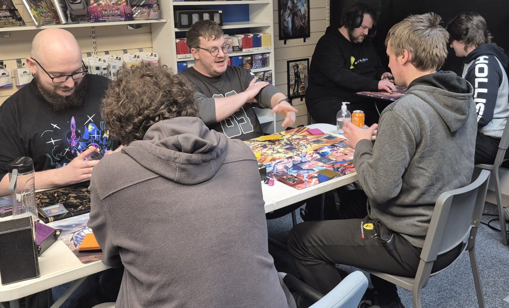 Players competing in the Yu-Gi-Oh OTS Tournament at Guild of Games