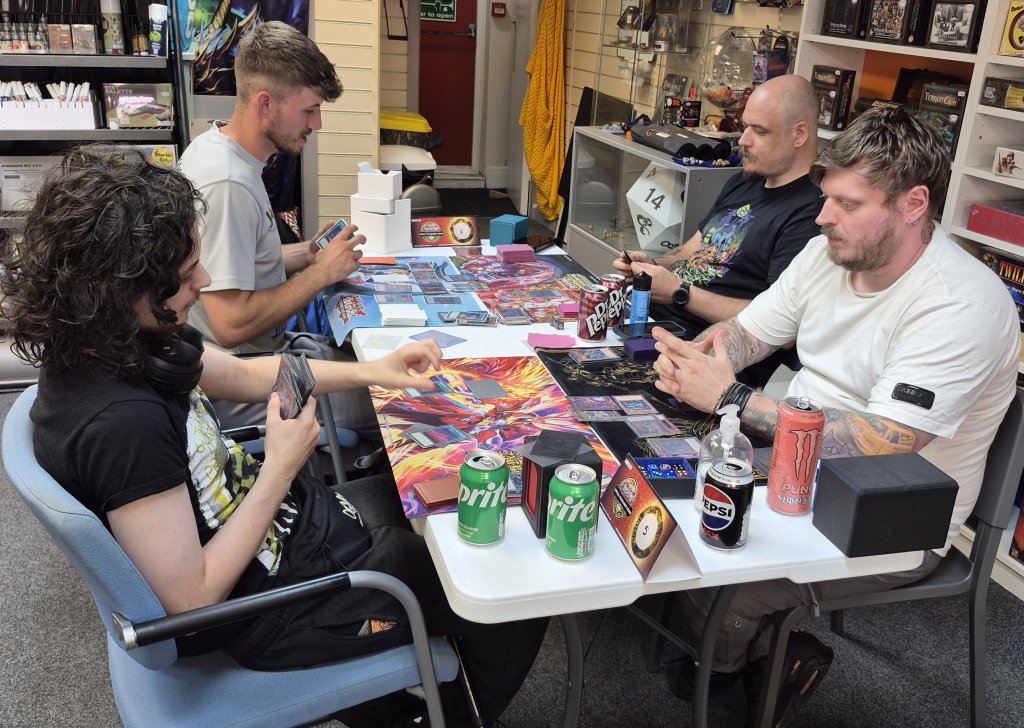 Aiden, Brett, Ben and Kyle batteling in the Yu-Gi-Oh OTS Tournament on 23/07/2026