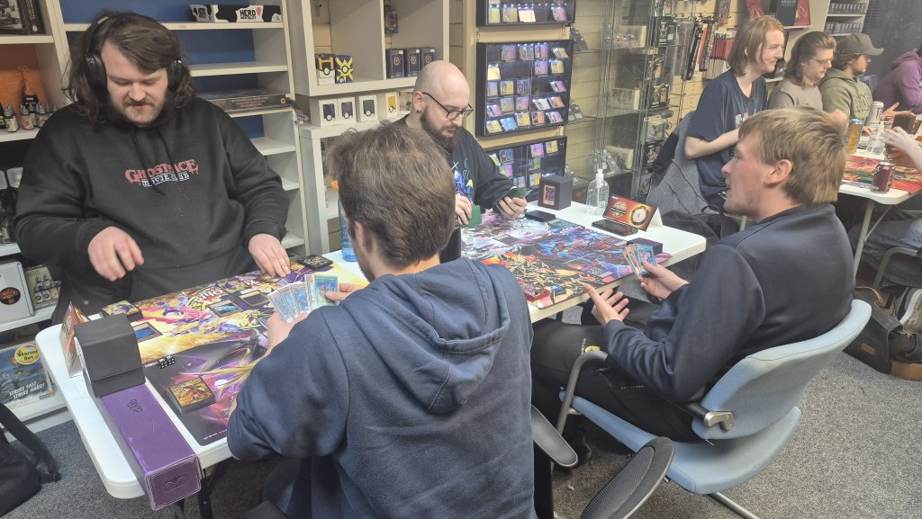 Harry, Corey, Ellis and Karl at Yu-Gi-Oh OTS Tournament on 08/10/2026